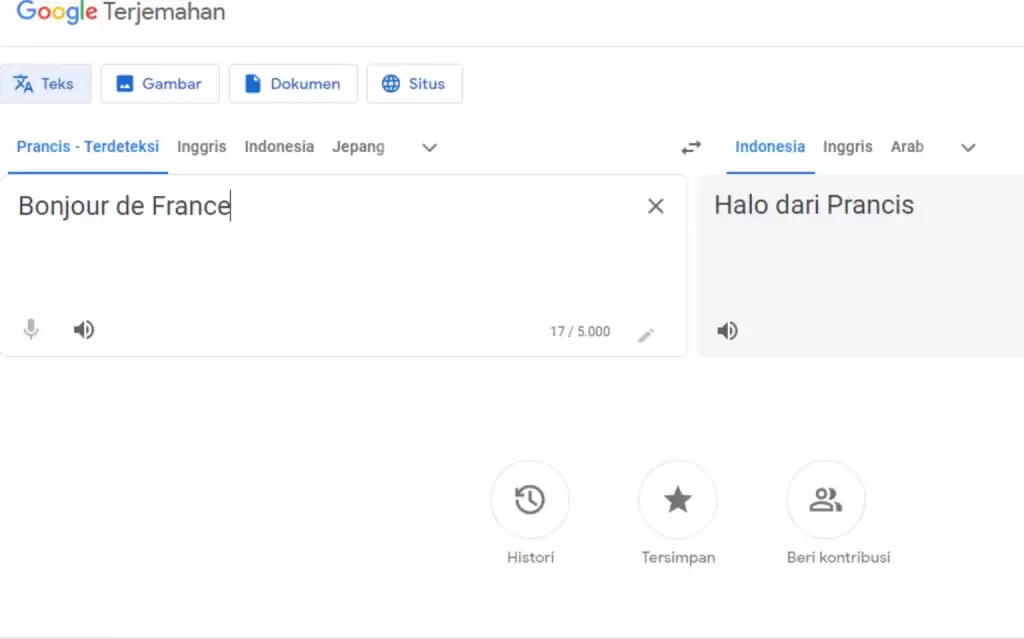translate bahasa perancis indonesia