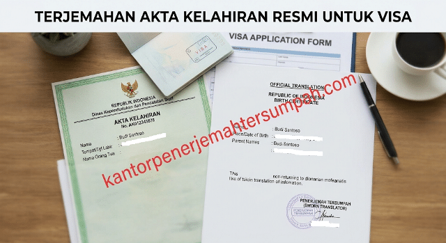 translate akta kelahiran untuk visa