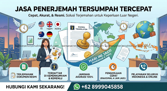 Jasa penerjemah tersumpah tercepat