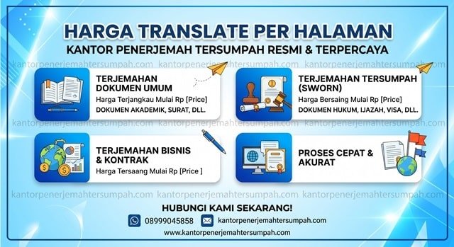 Harga translate per halaman