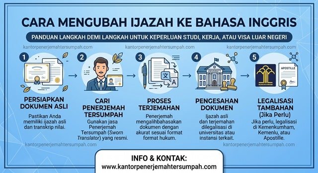 Cara mengubah ijazah ke Bahasa Inggris