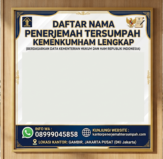 Daftar nama penerjemah tersumpah Kemenkumham