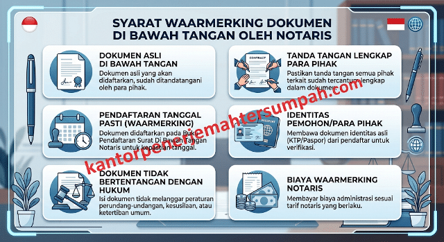 Syarat waarmerking notaris